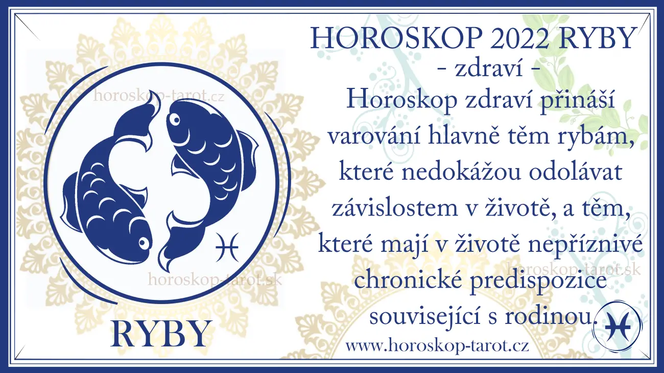horoskop 2022 Ryby - zdraví